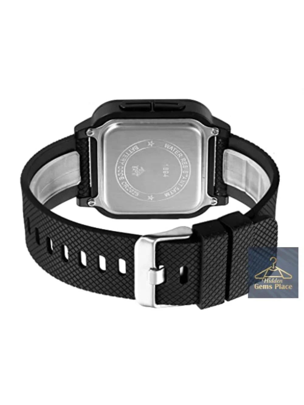 Men's Large Square Digital Watch Waterproof Chronograph Alarm Sport